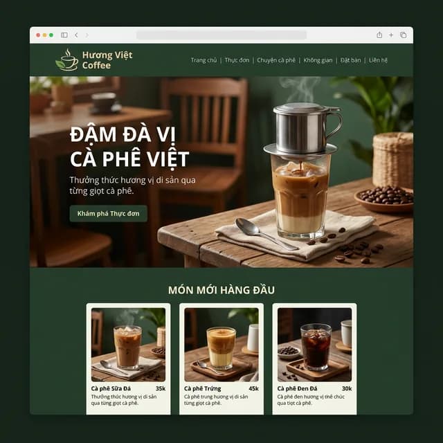 Thiết kế website Café Hương Ban Mê - COPAVN Đắk Lắk