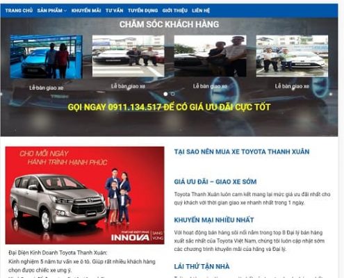 thiet ke web ban xe