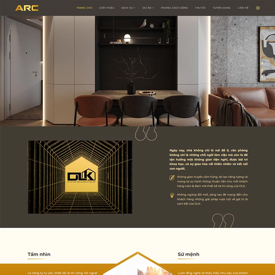 Thiết kế Mẫu website kiến trúc nội thất KTNT24